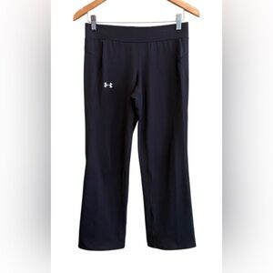 Under Armour Midnight Black ColdGear Fitted Workout Pants With Zipper Pocket